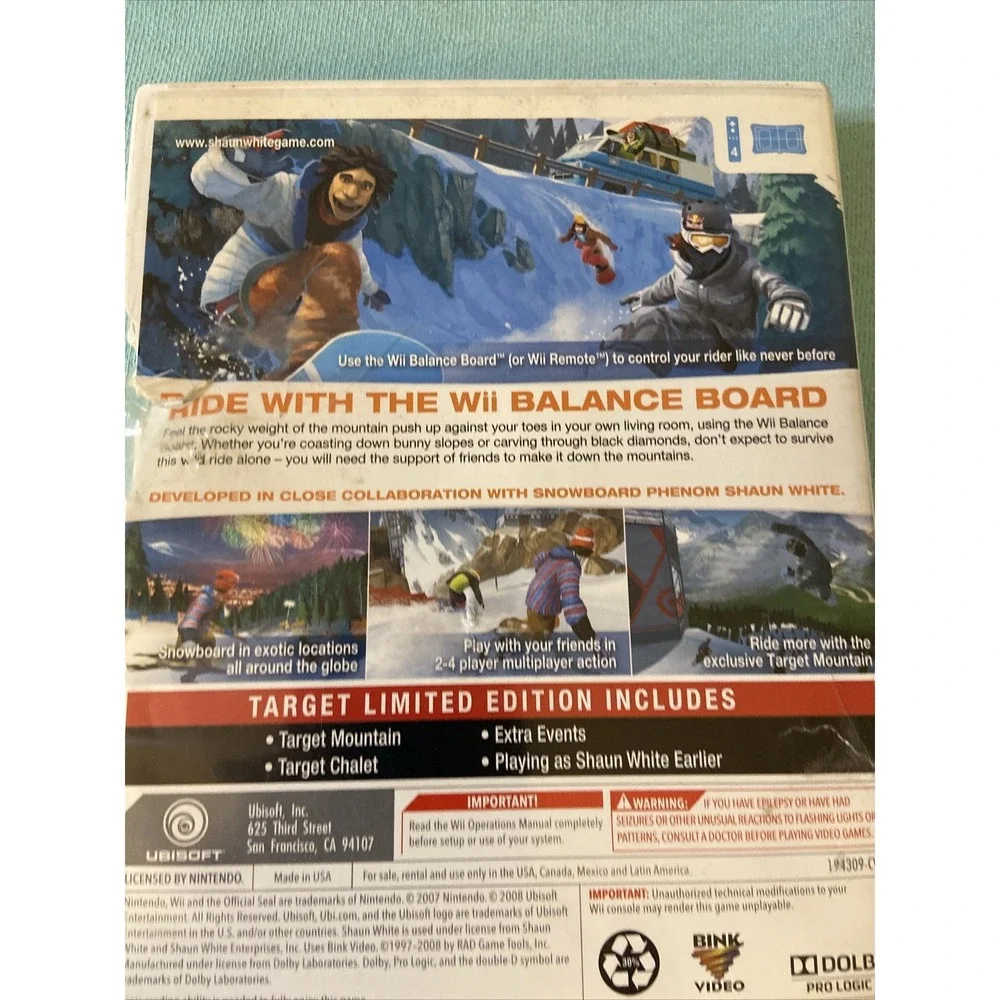 Nintendo Wii Game Shaun White Snowboarding Road Trip Winter Sports Target
